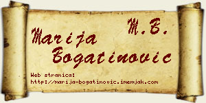 Marija Bogatinović vizit kartica